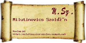 Milutinovics Szolón névjegykártya